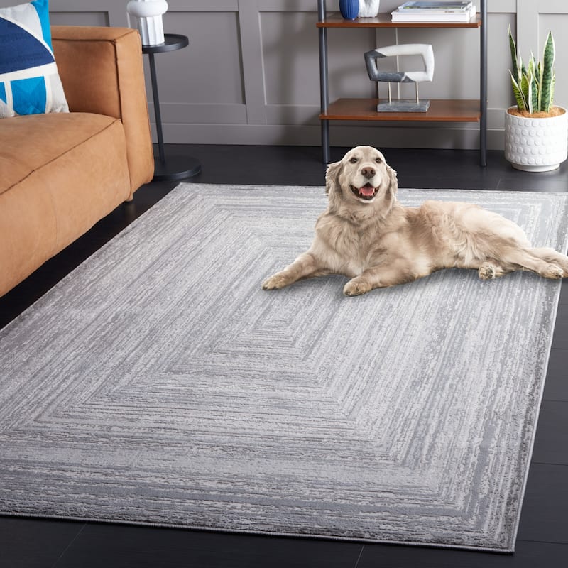 SAFAVIEH Saylor Zalya Modern Geometric Rug - 9' x 12' - Grey/Ivory