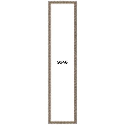 9x46 Frame Silver Versailles Ornate Solid Wood Picture Frame | 1 Inch