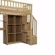 preview thumbnail 15 of 31, Wooden Twin Loft Bed with Built-in Desk, LED Lights, Storage Shelves, Cabinets & Staircase