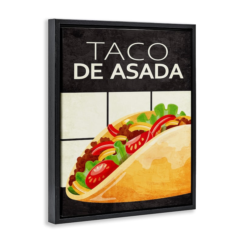 Stupell Taco Classic Meal Framed Floater Canvas Wall Art Design By Kim Allen