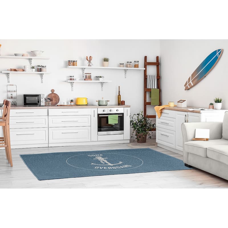 Gone Forever Overboard Nautical Chenille Rug