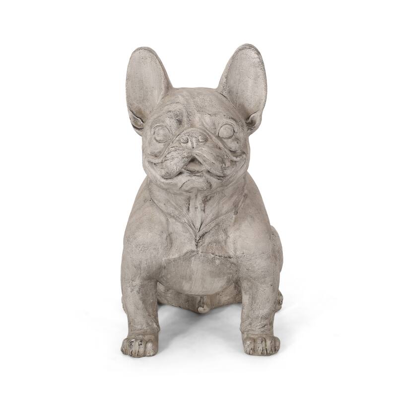 Delamore Outdoor French Bulldog Garden Statue by Christopher Knight Home
