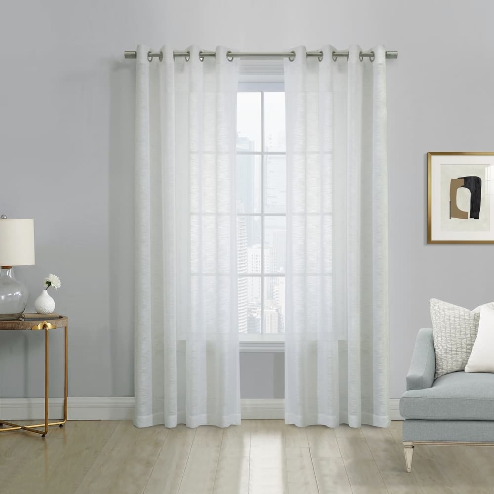 Boucle Sheer Grommet Curtain Panel