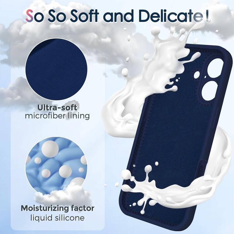iPhone 16 Case, Liquid Silicone, Moisturizing Factor, Extreme Soft Slim Phone Case with Stand Compatible with MagSafe 6.1 inch