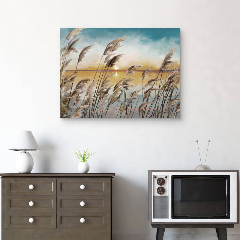 Morning Reeds Light by Studio Arts Canvas Art Print