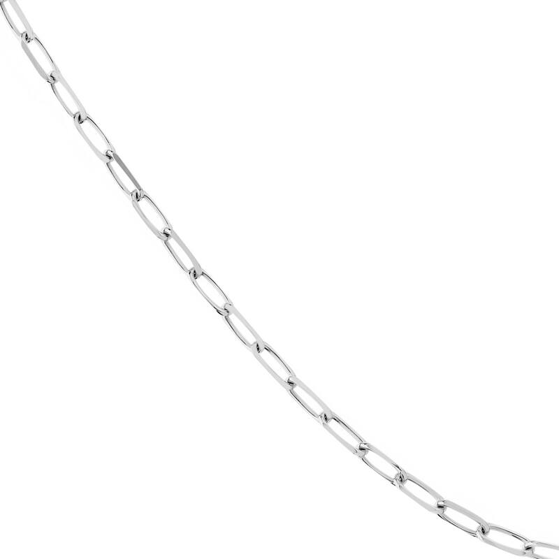 Curata 925 Sterling Silver Rhodium 4mm Paper Clip Chain Necklace (Lobster)