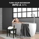 preview thumbnail 22 of 27, Bamboo Shower Bench Spa Stool - Wood 2-Tier Seat, Foot Rest Shaving Stool with Non-Slip Feet + Storage Shelf
