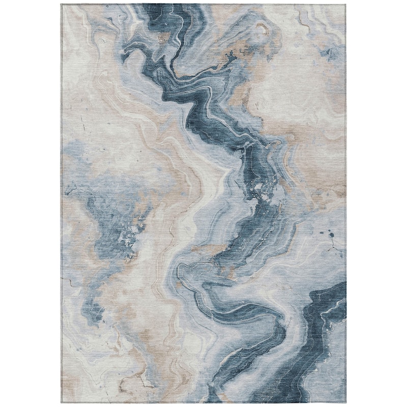 HomeRoots Abstract Transitional Rectangle Outdoor Rug