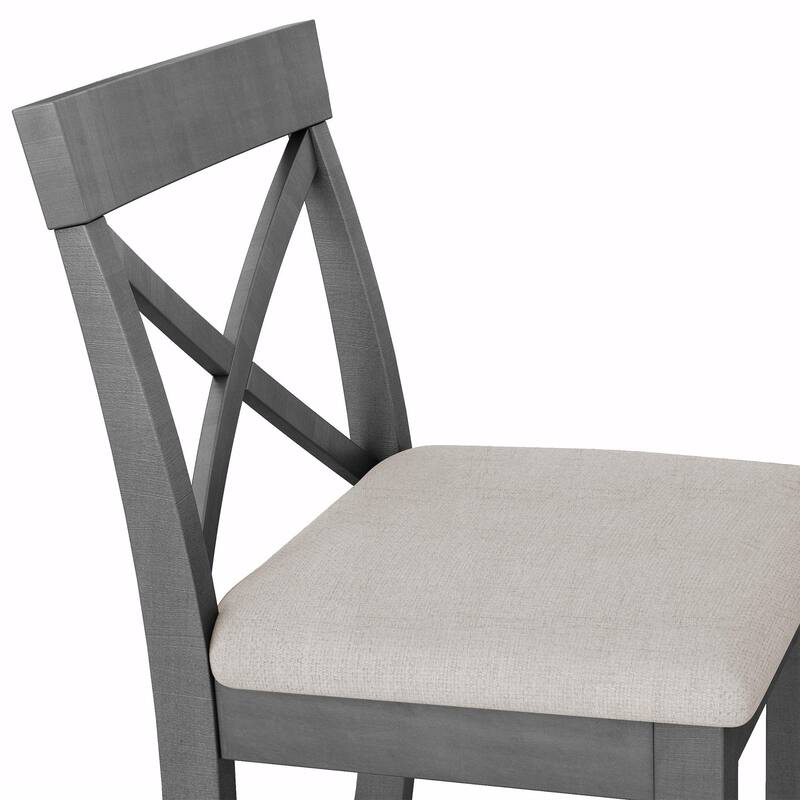 Farmhouse 48" Rectangular Wood Bar-Height Dining Set with 2 Chairs