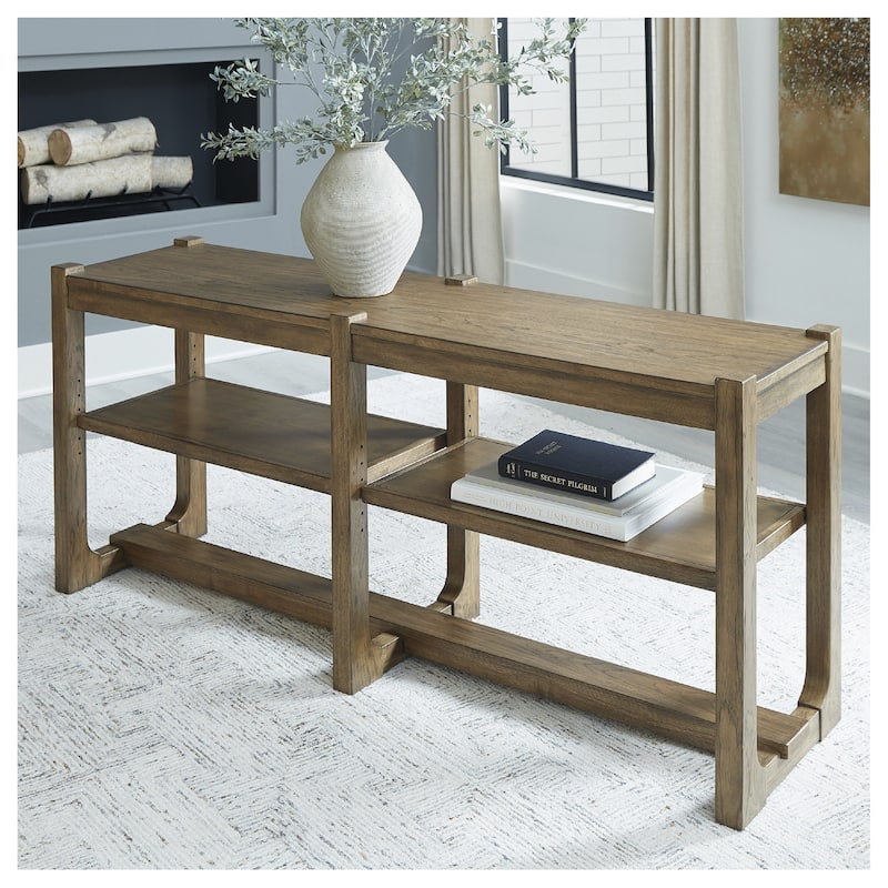 Signature Design by Ashley Cabalynn Brown Sofa Table - 65"W x 17"D x 28"H - Wood - 65"W x 17"D x 28"H - Brown
