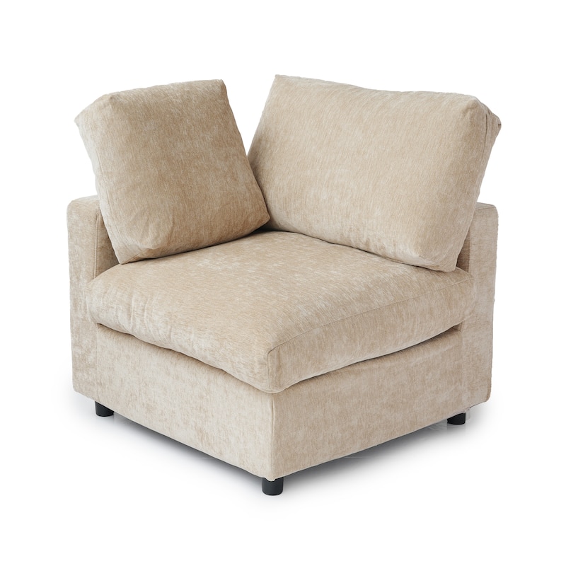 100.5'' V-shape Cloud Corner Sectional Sofa Chenille 5-Piece Modular Couch for Living Room Set