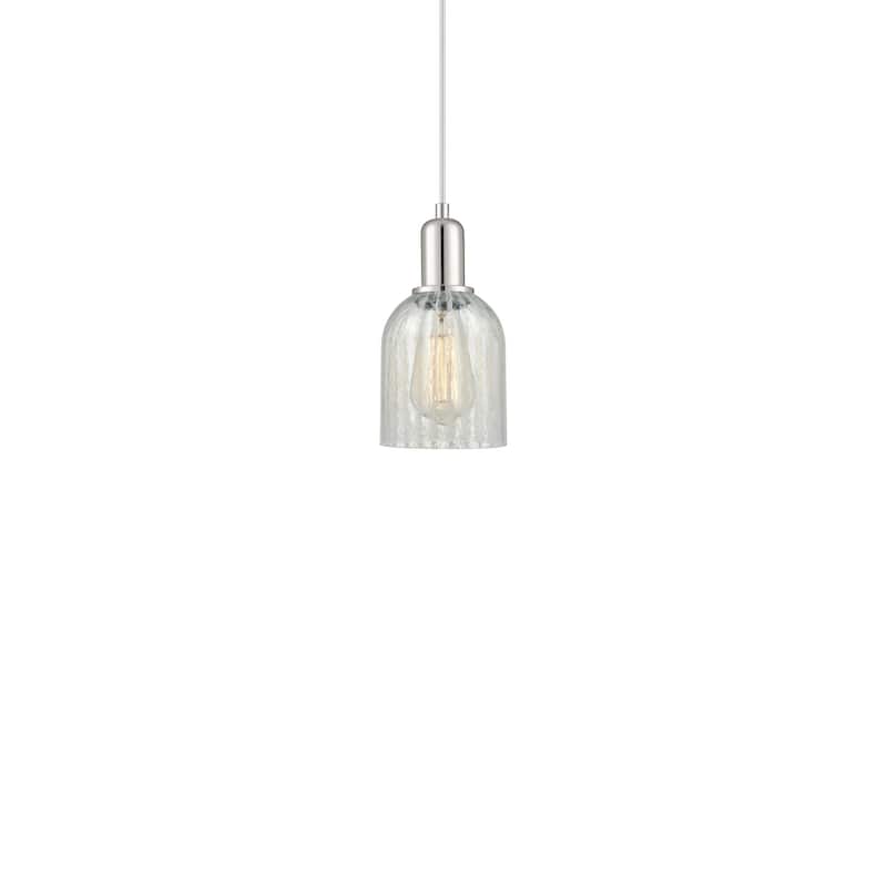 Innovations Lighting 716-1P-10-5 Caledonia Pendant Caledonia 5" Wide - Polished Nickel / Mouchette