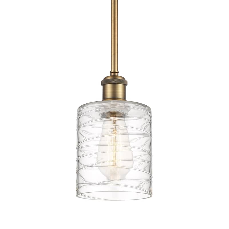Innovations Lighting 516-1S-8-5 Cobbleskill Pendant Cobbleskill 5" - Deco Swirl / Brushed Brass