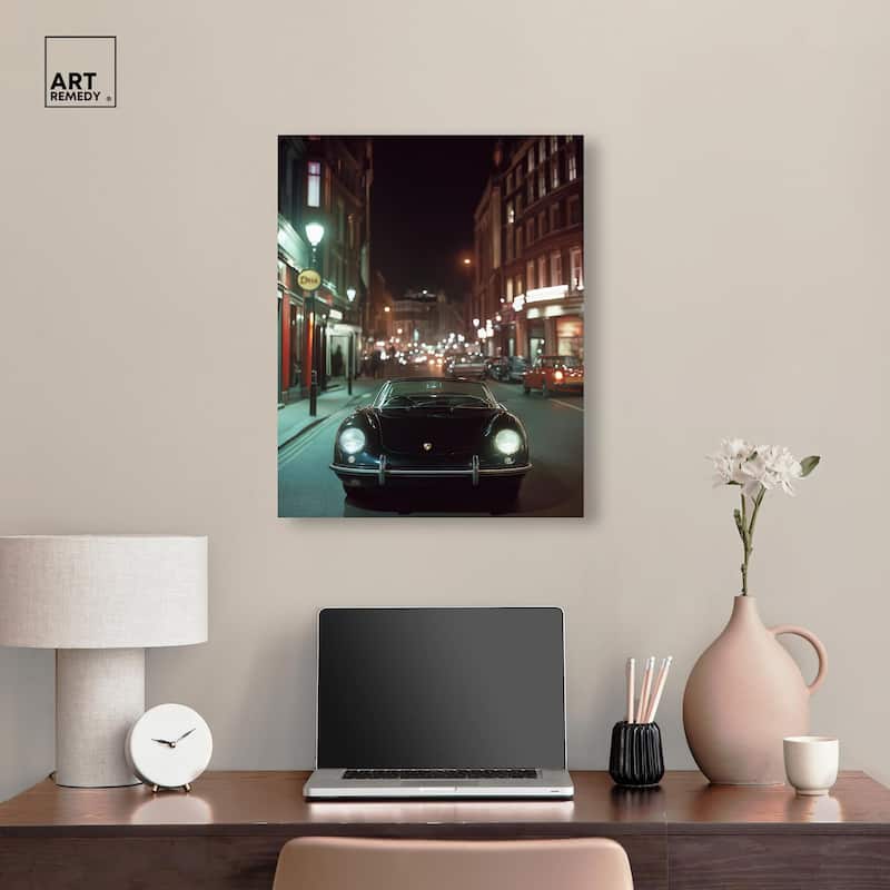 Night Roadster Canvas by Art Remedy, Gallery Wrapped
