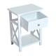 HomCom X-Side Wood End Table / Nightstand w/ Drawer - 15.5"L X 12"W X 22"H