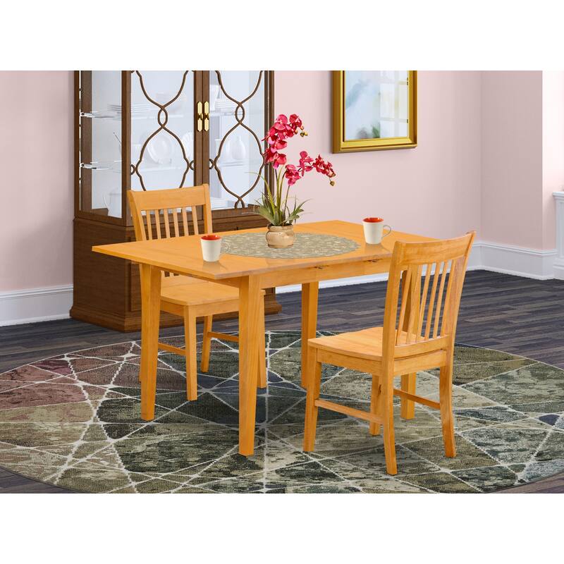 East West Furniture Kitchen Table Set Contains a Rectangle Dining Table and Dining Room Chairs (Chair Seat Type Options)