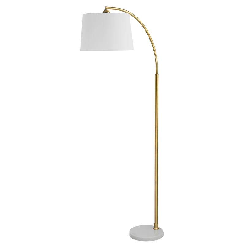 Porch & Den Gold Metal Arc Floor Lamp with Solid Marble Base