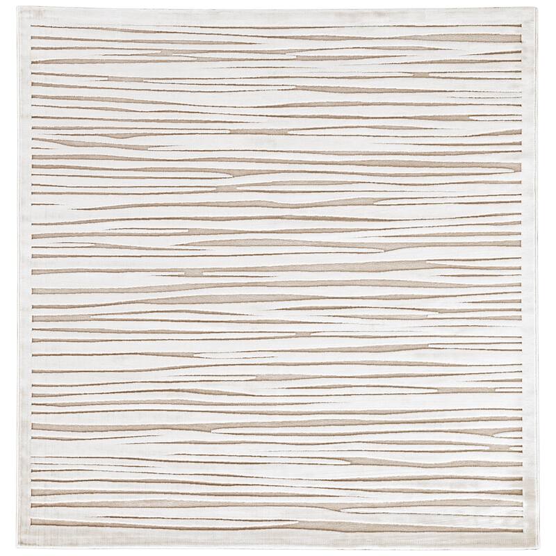 Linea Abstract Area Rug - 6' x 6' - White - Square