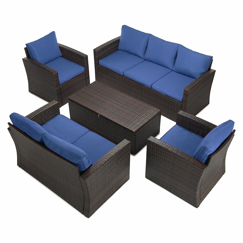 5-piece Wicker Patio Conversation Furniture Set