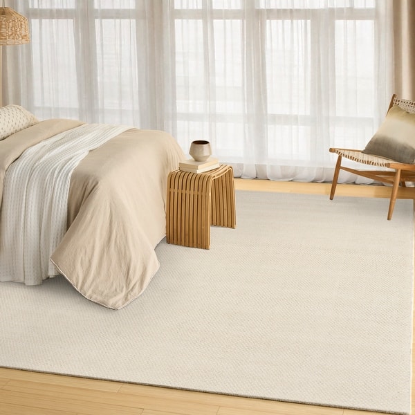 slide 2 of 10, DKNY Pure Rows Handwoven Farmhouse Wool Indoor Rug 5'3" x 7'3" - Ivory