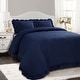 preview thumbnail 1 of 21, Lush Decor Reyna Ruffled Shabby-chic Comforter Set Navy - Full - Queen