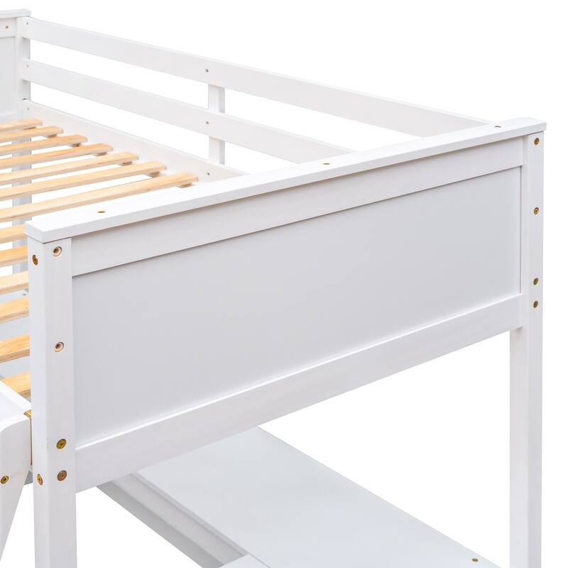 Loft Bed with Shelves and Desk
