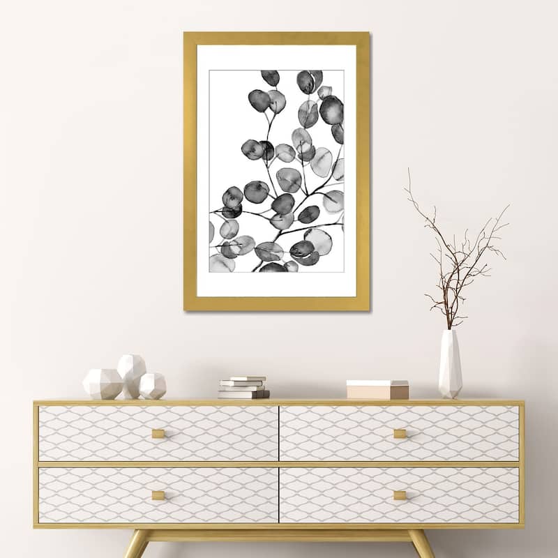 iCanvas "Eucalyptus Watercolor Black And White" by Monika Strigel PFA
