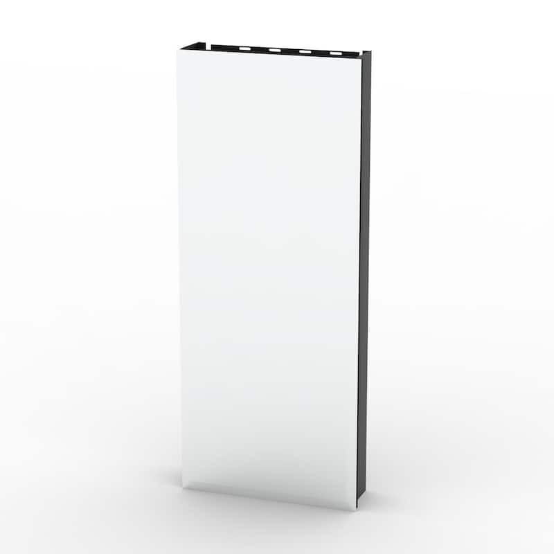 15" x 36" Rectangular Aluminum Surface Mount Medicine Cabinet with Mirror and Shelves - 15" x 36" - Matte Black