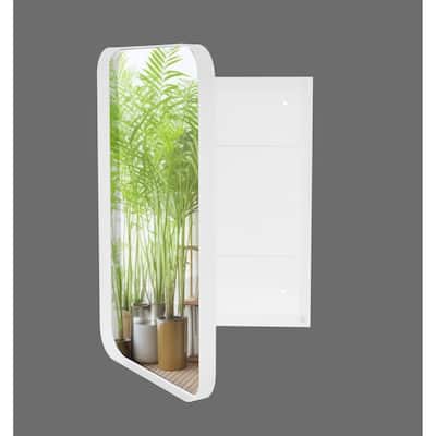 Mirror Wall Cabinet, Storage Cabinet, White Recessed Medicine Cabinet
