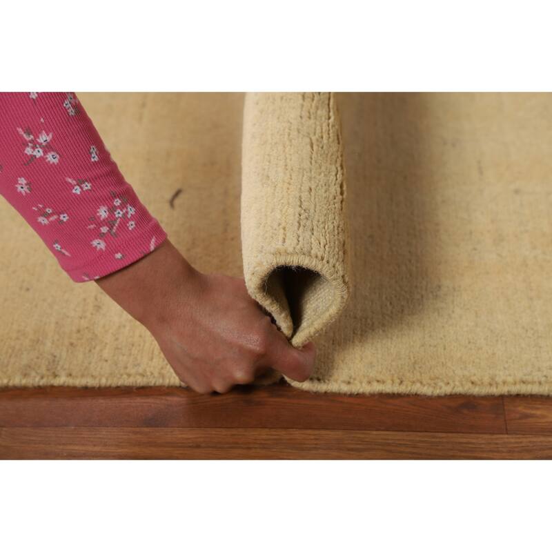 Modern Gabbeh Oriental Foyer Rug Solid Handmade Wool Carpet - 3'3"x 4'11"
