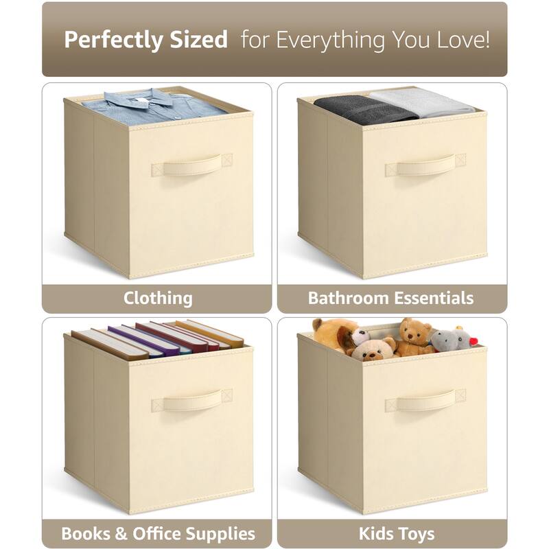 Sorbus Collapsible Cube Fabric Storage Bins (10.5" x 10.5"), 4 Pack