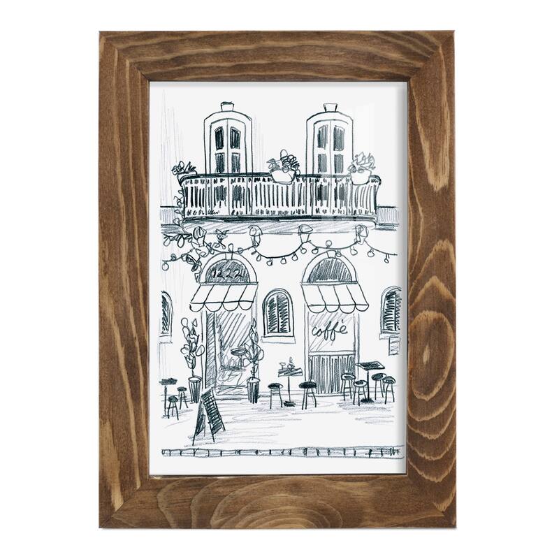 Italian Street Sketch II -Framed Print w/glass-Cherry Red
