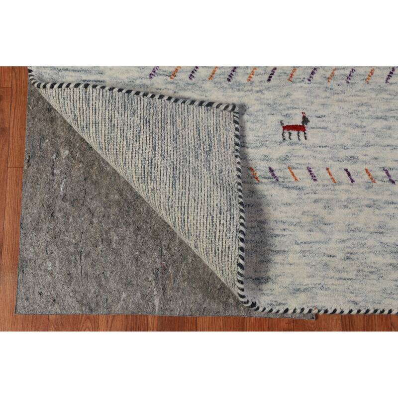 Hand Knotted Oriental 100% Wool Carpet Tribal Animal Pictorial Greys & Charcoal Gabbeh Area Rug - 10' 0'' X 8' 3''