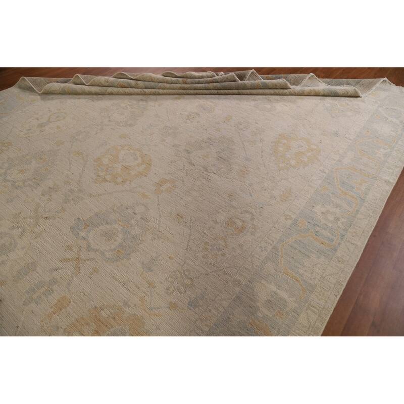 Floral Oushak Turkish Area Rug Hand-knotted Wool Carpet - 8'8"x 11'10"