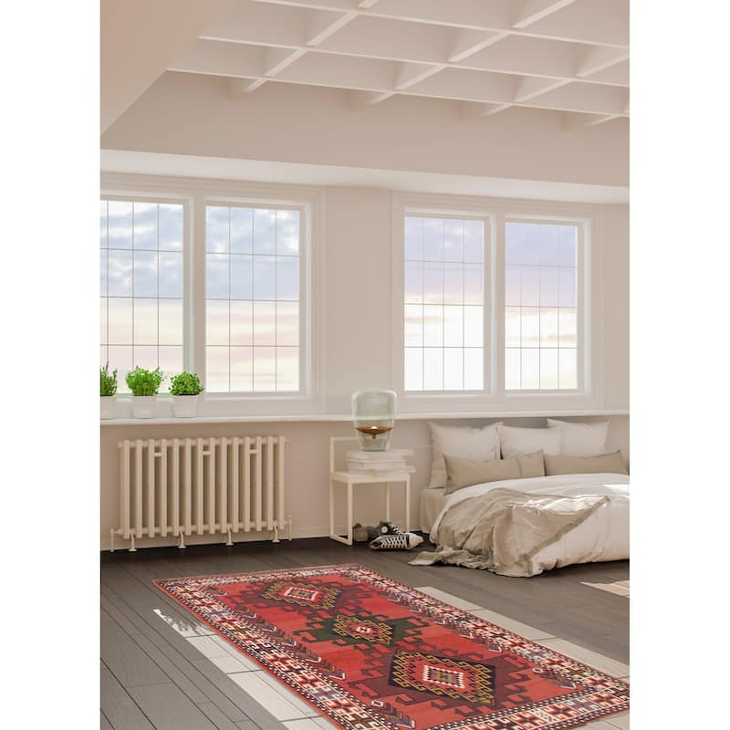 ECARPETGALLERY Hand-knotted Konya Anatolian Red Wool Rug - 3'7 x 6'0