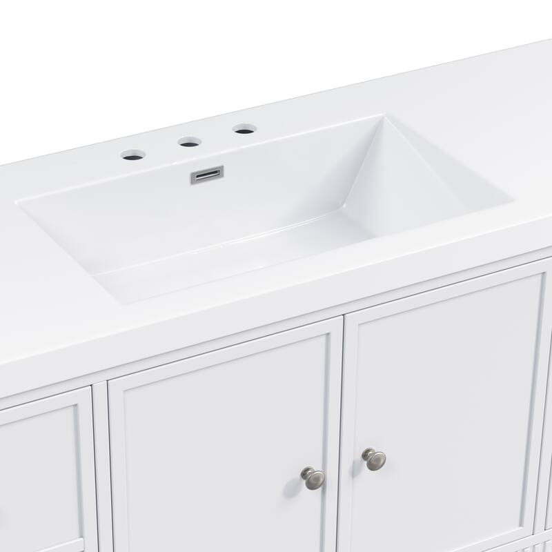 Christopher Knight Home - Modern 60-Inch Bathroom Vanity with Separate Sink and Soft-Close Storage