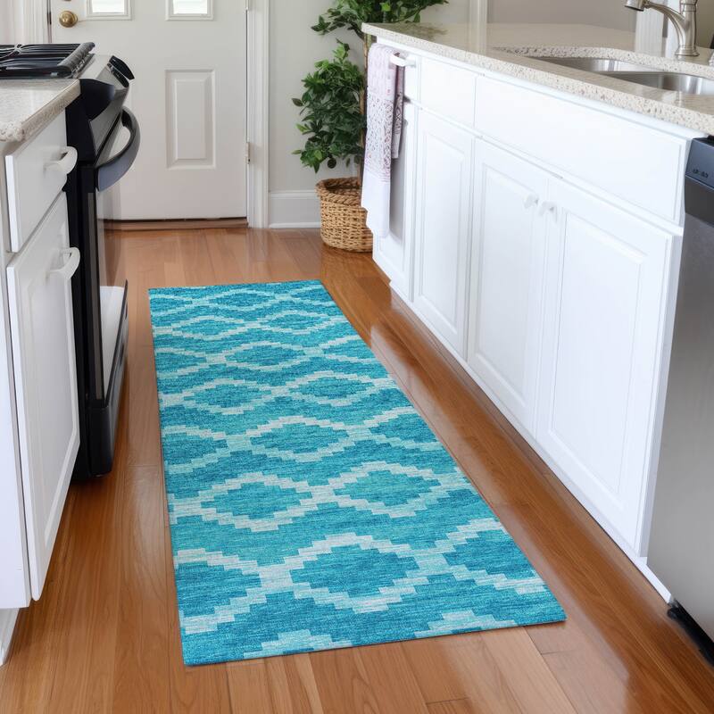 Premium Washable Super Soft Boho Moroccan Mayfield Rug - Turquoise - 2' 3" x 7' 6" - Runner