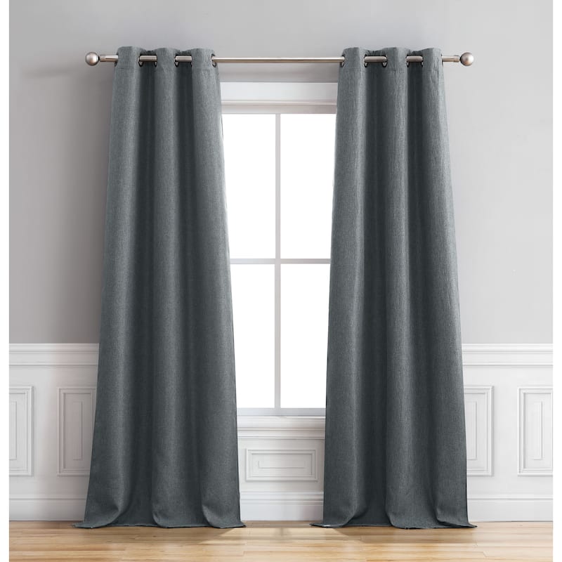 Bella Luna Henley Room Darkening 84-inch Grommet Curtain Panel Pair - 76 x 84