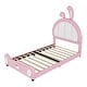 preview thumbnail 10 of 24, Twin Size Upholstered Platform Bed with Rabbit Shaped Headboard