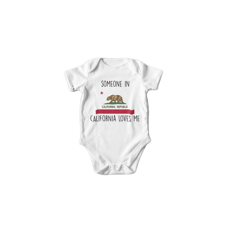 California Flag - Baby Boy Girl Clothes Infant Bodysuit Funny Cute Newborn - Natural - 0-3M