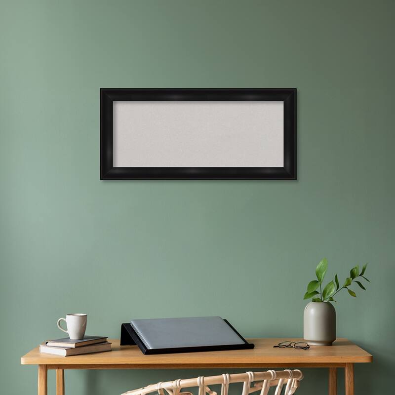 Grand Black Narrow Framed Grey Corkboard Bulletin Board