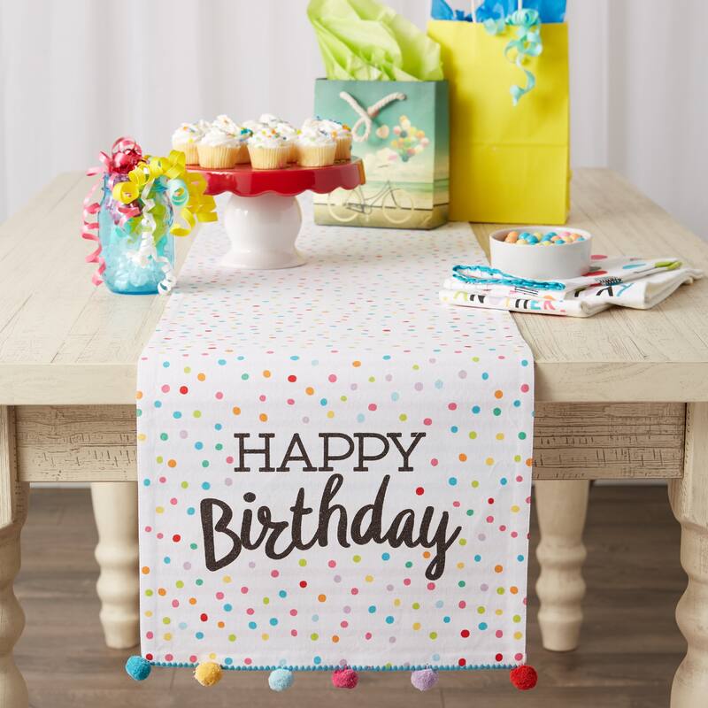 Happy Birthday Embellished Table Runner