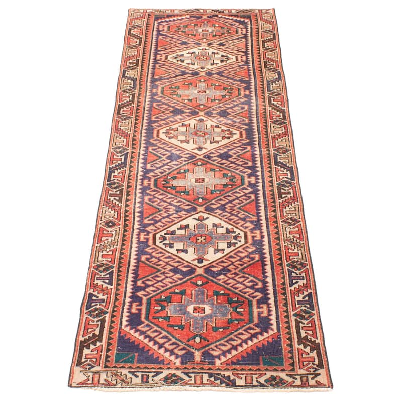 ECARPETGALLERY Hand-knotted Konya Anatolian Dark Navy Wool Rug - 2'10 x 9'6