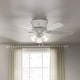 preview thumbnail 1 of 20, Hunter 52" Builder Low Profile Ceiling Fan with 3-Light Light Kit and Pull Chain - Casual, Traditional, Transitional Snow White