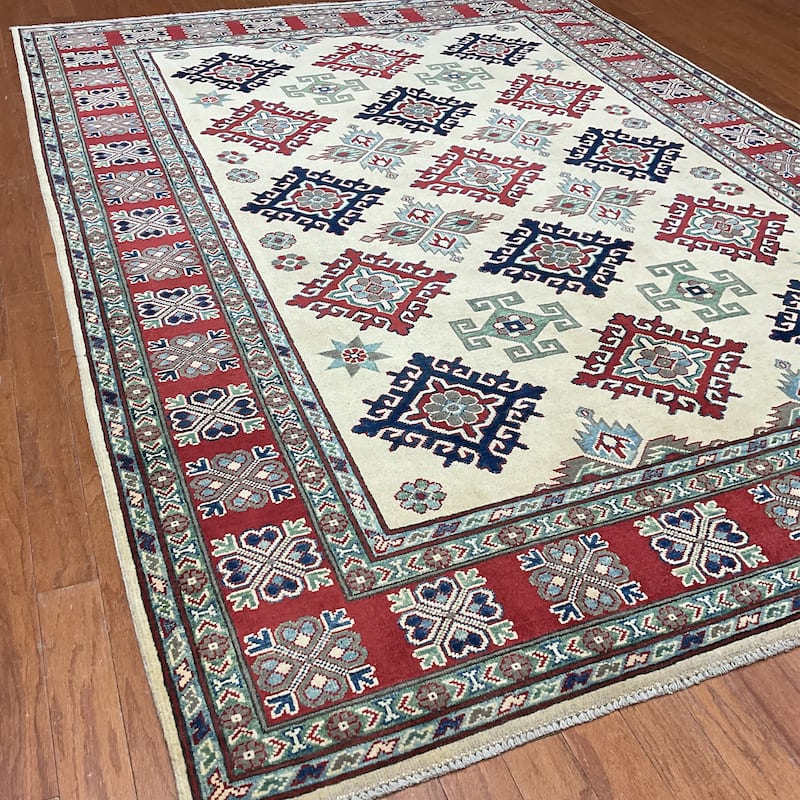 HERAT ORIENTAL Handmade Kazak Wool Rug - 6'2" x 8'6"