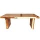 preview thumbnail 5 of 4, Brown Wood Minimalistic Dining Table with Natural Wood Grain and Block Style Base