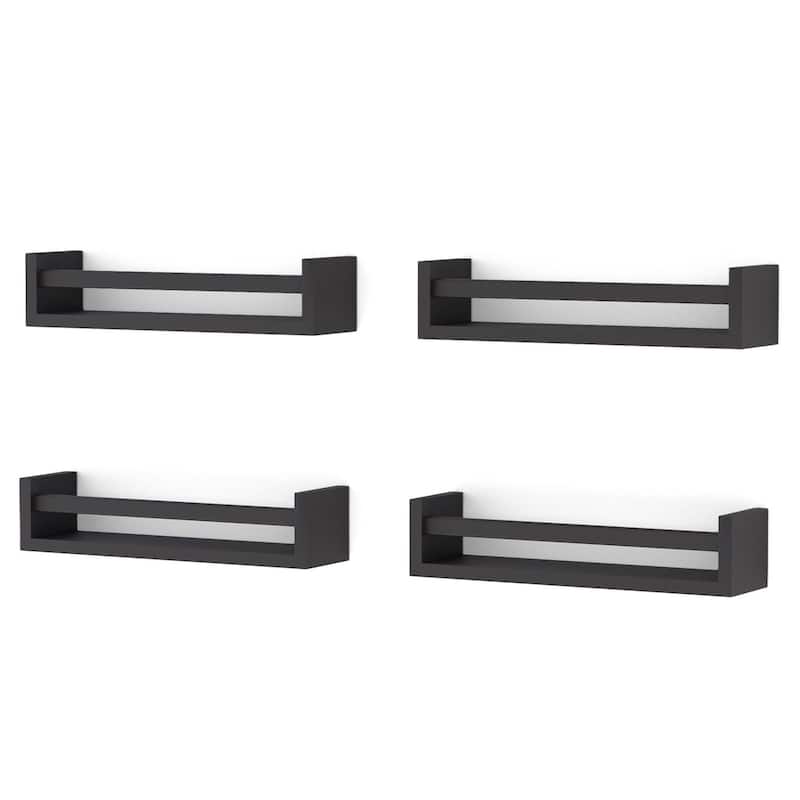 Wallniture Utah Wood Wall Shelves for Book and Toy Storage (Set of 4)