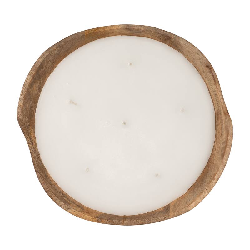 Sagebrook Home Vanilla Wood Bowl Candle, Natural, Wood