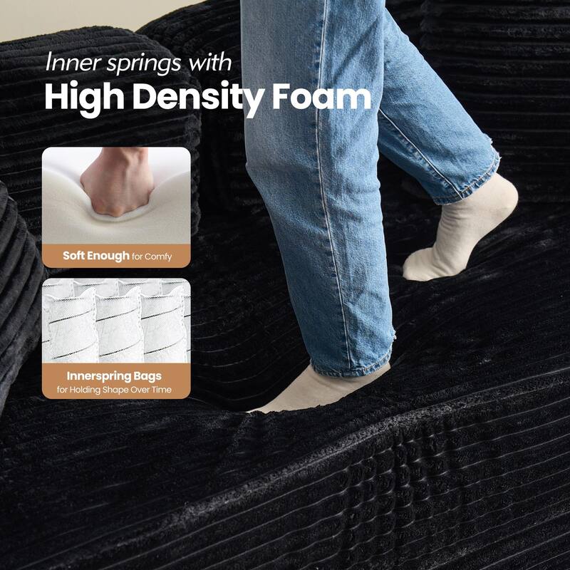 OVIOS Supreme Soft Fluffy Loveseat Sleeper Sofa