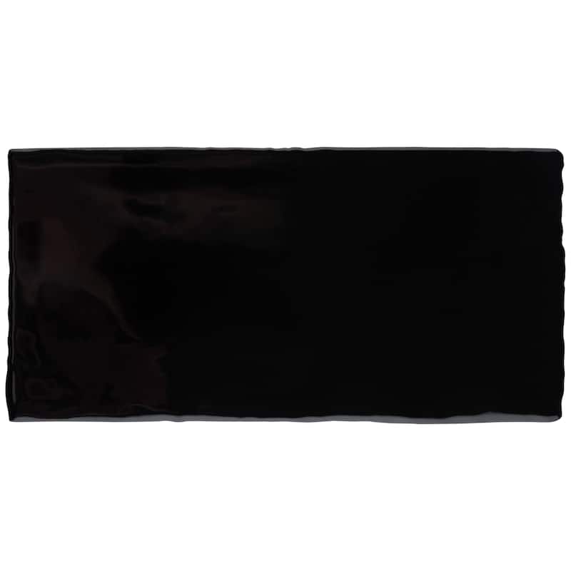 Merola Tile Castillo Black 3" x 6" Ceramic Wall Tile